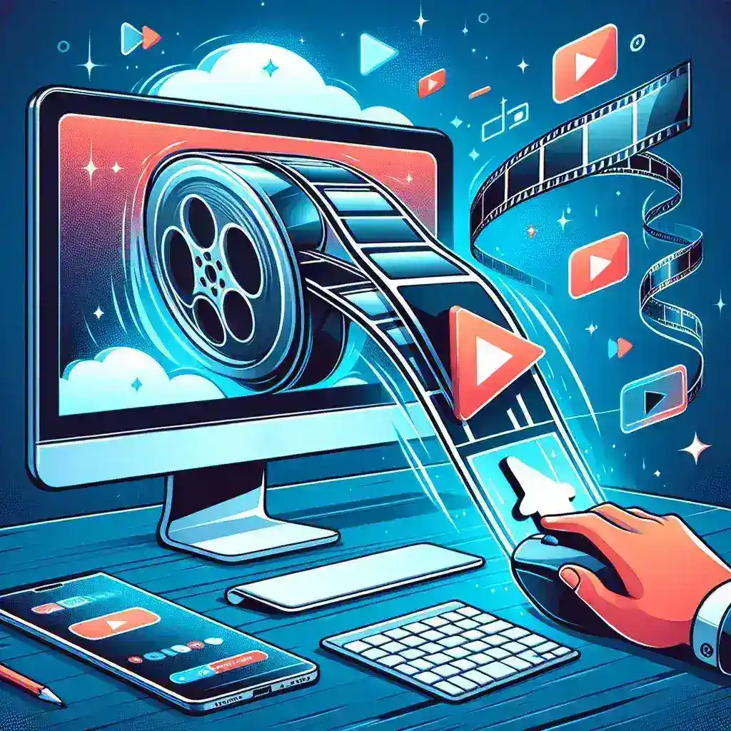 "Person using a laptop to effortlessly download YouTube videos with a user-friendly software, illustrating the concept of easy video downloads from YouTube."