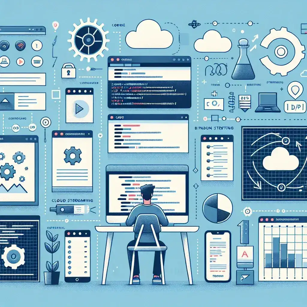 "Visual representation of essential tools for managing feature rollouts and experimentation in modern software development, showcasing dashboards, analytics, and collaborative interfaces."